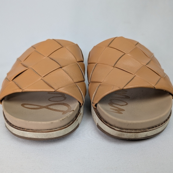 Sam Edelman Adaley Leather Platform Slide Sandals Woven - Picture 5 of 12